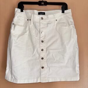 J. Crew Jeans Women's White Denim Button Down Skirt Size 31